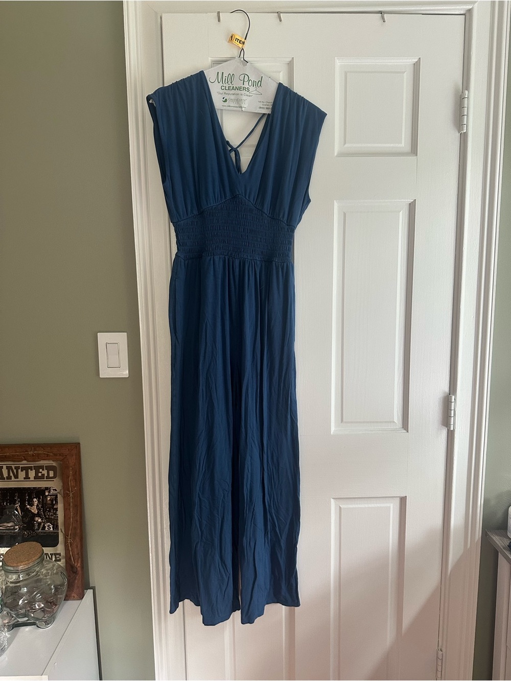 Women's Blue V-Neck jumpsuit